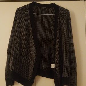 Eileen Fisher - Womans Medium Black/Gray Cardigan